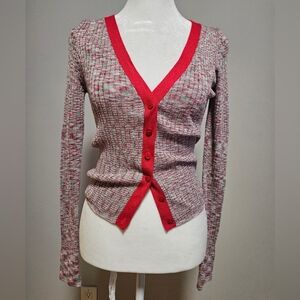 Urban outfitters pink green metal cardigan small